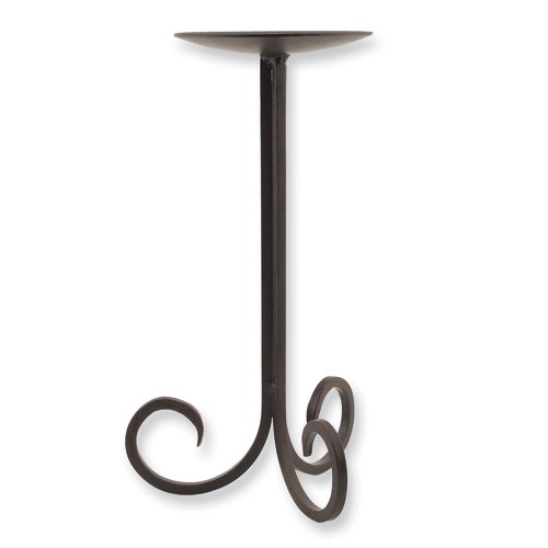 Stratford 9 inch Wrought Iron Pedestal Candle Holder
