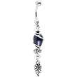 Handmade Planting Purple Belly Ring MADE WITH SWAROVSKI ELEMENTS