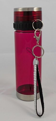 Wide Mouth 20oz Water Bottle with Bling Key Holder (Pink)
