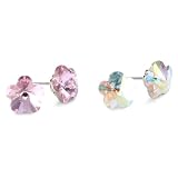 Betsey Johnson Earrings Crystal And Pink Flowe
