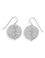 Sterling Silver Earrings with Textured Disc and Beads
