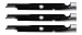 USA Mower Blades U15205BP (3) High-Lift for Exmark 103-6383 103-6383-S Length 20-1/2 in. Width 2-1/2 in. Thickness .250 in. Center Hole 15/16 in. 60 in. Deck