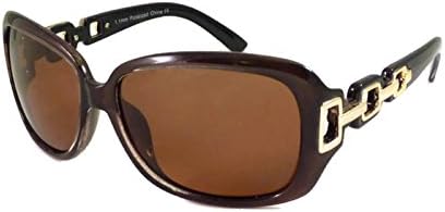 RETRO Polarized Sexy Rectangular Silver Designer Women Sunglasses (Brown)