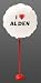Round Shaped Party Balloon with I Love Alden