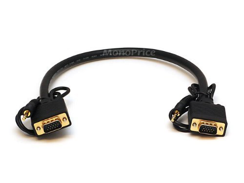 Monoprice 105351 1.5ft Super VGA HD15 Cable with Stereo Audio and Triple Shielding