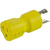Conntek Locking Adapter with 30 Amp 125 Volt Male Plug To 15/20 Amp Straight Blade Female Connector