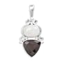 .925 Silver, Rainbow Moonstone & Smoky Quartz Pendant