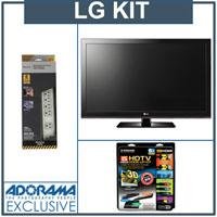 LG 42LK450 42 inch Class LCD HDTV, Full HD 1080p, with Accessory Kit (2 HDMI Cables, 1 RGB Cable, 1 Audio Cable, Plasma / LCD Cleaning Kit, Belkin 6-Outlet Surge Protector)