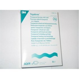 3M Tegaderm Transparent Dressing with Label 4 x 4 3/4 (10 x 12 cm)50 per Box #1626W