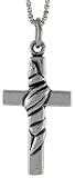 Sterling Silver Cross Pendant, 15/16 (24mm) tall