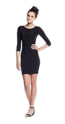 Petite Jersey Above the Knee Round Neck Bodycon Dress/Little Black Dress 