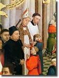IMAGE OF The Seven Sacraments Altarpiece Detail Of Jean Chevrot 140060 Bishop Of Tour Giclee Print