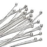 Fancy Bali Sterling Silver Ball Head pins 24 Ga. - 2 In. (10)