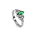 Gem Avenue Marquise Shape CZ Green Cubic Zirconia Celtic Knot Sterling Silver Solitaire Ring Size 6