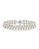 6.0-6.5mm Japanese Akoya White Double Pearl Bracelet