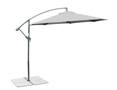 Siena Garden 573314 Ampelschirm Klassik Bezug grau Gestell eisengrau &Oslash; 300 cm