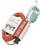 Coleman Cable 05327 Work Lamp with Metal Guard and 25-Foot Cord with On/Off Switch