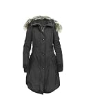Julia Cocco' Detachable Fur Hood Black Puffer Belted Coat