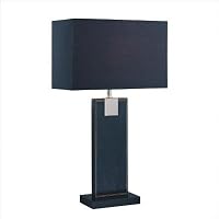 Lite Source LS-21282BLK/BLK Remigio Table Lamp, Black Leather Body with Black Fabric Shade