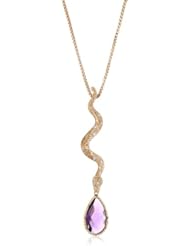Rebecca "Manhattan" Rose Gold Over Bronze Amethyst Snake Necklace