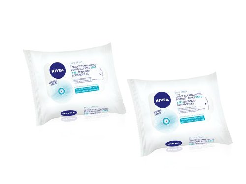  Nivea Visage - 20 Lingettes Pure Effect - 3 en 1 - Lot de 2