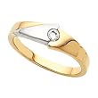 14K Two-Tone Gold Solitaire Diamond Ring - 0.07 Ct.