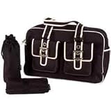Black/Off White Canvas Eyelet Carry All Diaper Bag