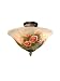 Dale Tiffany 10084/3LTF Rose Semi-Flush Mount Light, Antique Brass and Glass Shade