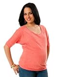 Motherhood Maternity: Elbow Sleeve Scoop Neck Banded Bottom Maternity Shirt