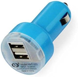 New Sky Blue 2000mAh Mini Dual USB Port Car Charger Lighter Bullet Adapter For Samsung Galaxy Note II 2