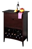 24 Wine Bottle capacity Wood Wine Butler in dark espresso wood