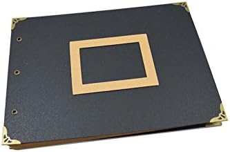 Extra Large Black Cover Scrapbook DIY Photo Album, Wedding Guest Book, Baby Family Photo Book, Gift (Kraft)