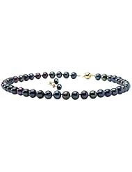 Large Black Pearl Necklace & Earrings