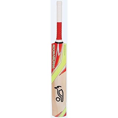 Kookaburra Menace 300 English Willow Bat, Short Handle (Yellow/Red)