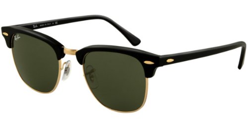 Womens RayBan Clubmaster Sunglasses Ebony Arista G-15XLT One Size product image