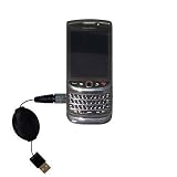 Cable USB rétractable pour Torch Blackberry avec capacités HotSync et chargeur - marque Gomadic avec Technologie « TipExchange »