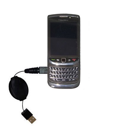 Retractable USB Cable for the Blackberry 9800 with Power Hot Sync and Charge capabilities - uses Gomadic TipExchange Technology