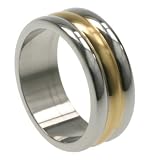 316L Stainless Steel Ring anodized in gold color. Width: 8mm