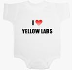 I Love Yellow Labs Baby Ultrasoft Onesie