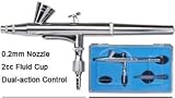 0.2 mm Dual Action Airbrush Kit with 200 Nail Art Stencils