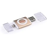 iDiskk USB Drive for iPhone, iPad and iPod, [Apple MFI Certified], USB and lightning connector,32GB Gold