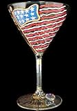 America's Flag Design - Hand Painted - Martini - 7.5 oz.