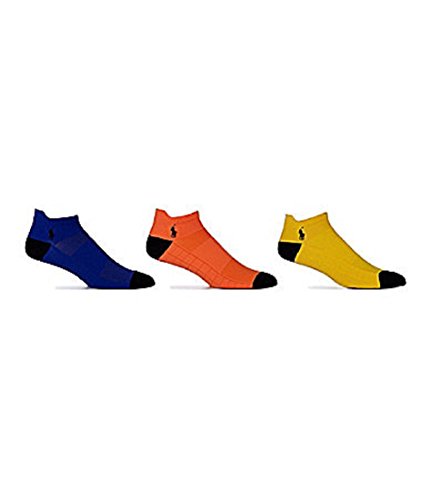 Polo Ralph Lauren Men 3 Pairs Pack Technical Low Cut Socks, Yellow/Orange/Blue