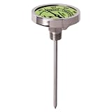 Tel-Tru BQ500 Barbecue Thermometer - 5 inch glow dial - 6 inch stem - 100 500 degrees F