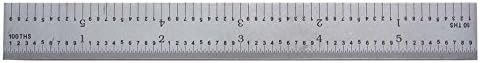 PEC Tools 502-006 6 5R USA Rigid Steel Rule, reads 32nds, 64ths, 10ths, 100ths. by PEC Tools