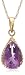 14k Yellow Gold Pear Shaped Rope Design Amethyst Pendant