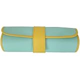 Review   / Caribbean Blue Lemon Baekgaard Vivid Bright Leather Jewelry Roll for travel - packed with features!