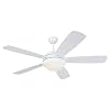 Monte Carlo 5DI52WHD-L Discus 52-Inch 5-Blade Ceiling Fan with Light Kit and White Blades, White