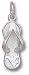 West Virginia Mountaineers Solid Sterling Silver ''WV'' Flip Flop 5/8'' Pendant