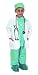 Green Junior Physician Outfit with Lab Coat, Scrub Set, and Stethoscope,  Size 12/14